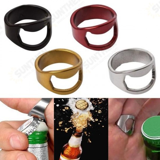 Stainless Steel Finger Ring Ring Shape Beers Bottle Opener for Beers Bar Tool