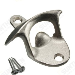 Stainless Steel Iron Wall Mount Bar Beer Opener Glass Bottle Opener Cap Opener With Screw Stainless Steel Iron Wall Mount Bar Beer Opener Glass Bottle Opener Cap Opener With Screw