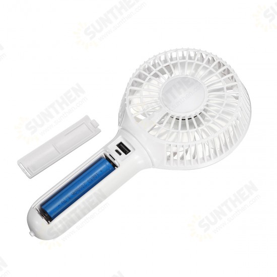 USB Cooling Fan Portable Handheld Fan 3 Speed Mini Fan LED light 2200mAh Battery Hanging Fan