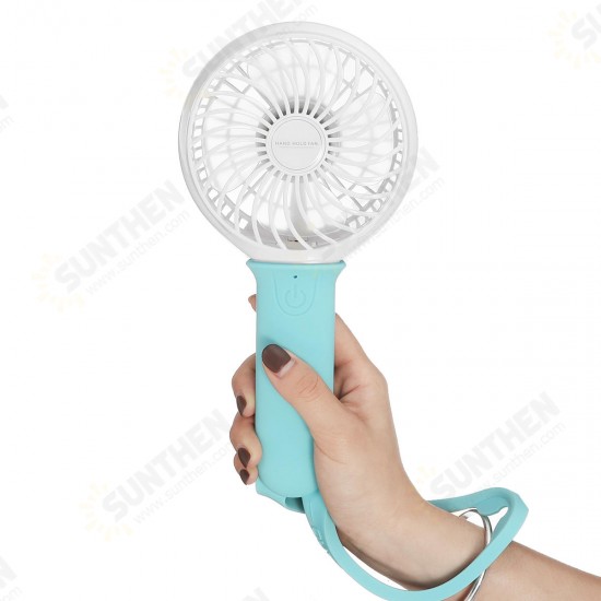 USB Cooling Fan Portable Handheld Fan 3 Speed Mini Fan LED light 2200mAh Battery Hanging Fan