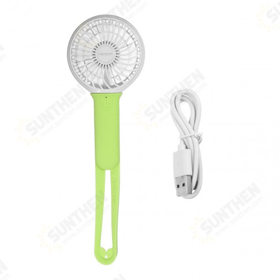 USB Cooling Fan Portable Handheld Fan 3 Speed Mini Fan LED light 2200mAh Battery Hanging Fan