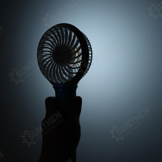 USB Cooling Fan Portable Handheld Fan 3 Speed Mini Fan LED light 2200mAh Battery Hanging Fan