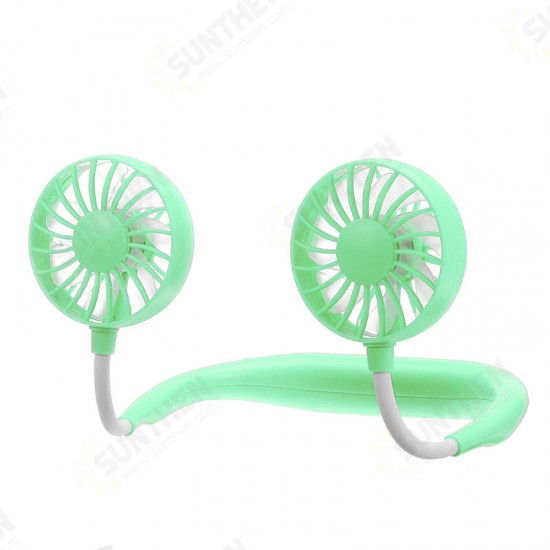 USB Neckband Fan 2nd Aromatherapy Handfree Personal Fan Mini Neck Double Fans Wearable Portable Mini Fan