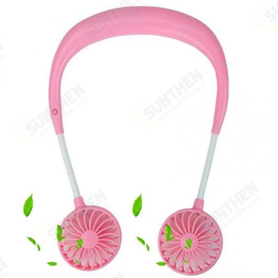 USB Neckband Fan 2nd Aromatherapy Handfree Personal Fan Mini Neck Double Fans Wearable Portable Mini Fan