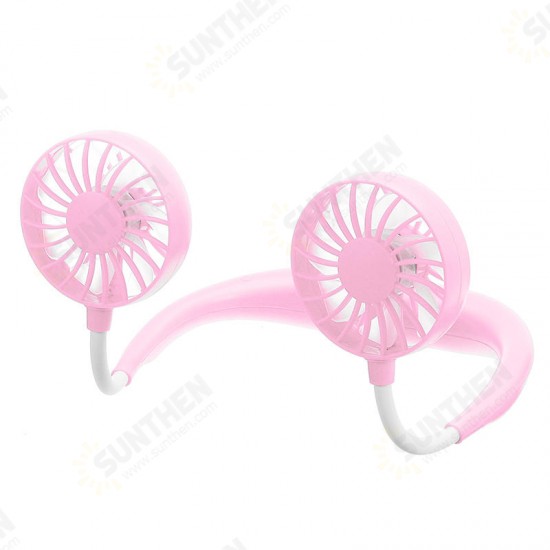 USB Neckband Fan 2nd Aromatherapy Handfree Personal Fan Mini Neck Double Fans Wearable Portable Mini Fan