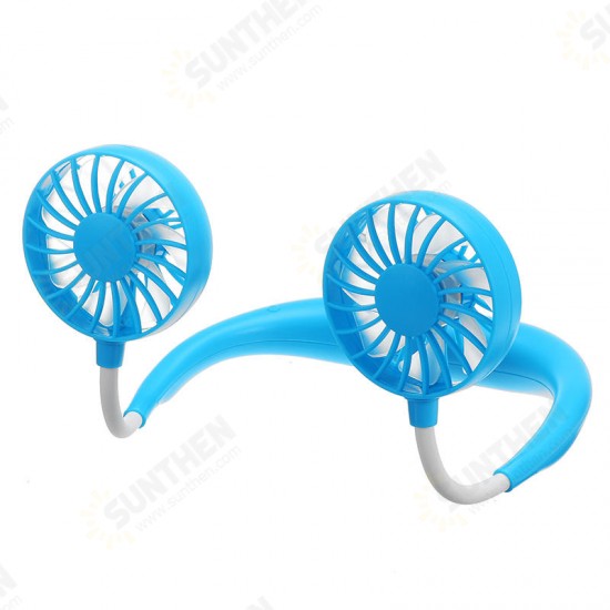 USB Neckband Fan 2nd Aromatherapy Handfree Personal Fan Mini Neck Double Fans Wearable Portable Mini Fan