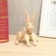 Wood Carving Miss Rabbit Figurines Joints Puppets Animal Art Home Decoration Crafts