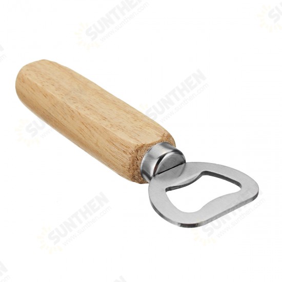 Wooden Handle Bottle Opener Soft Handle Smooth Beer Opening Tool