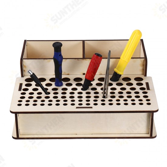 Wooden Pigment Paint Bottles Rack Organizer Epoxy Tool Storage Model Box