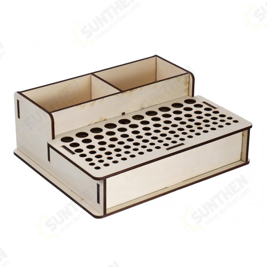 Wooden Pigment Paint Bottles Rack Organizer Epoxy Tool Storage Model Box