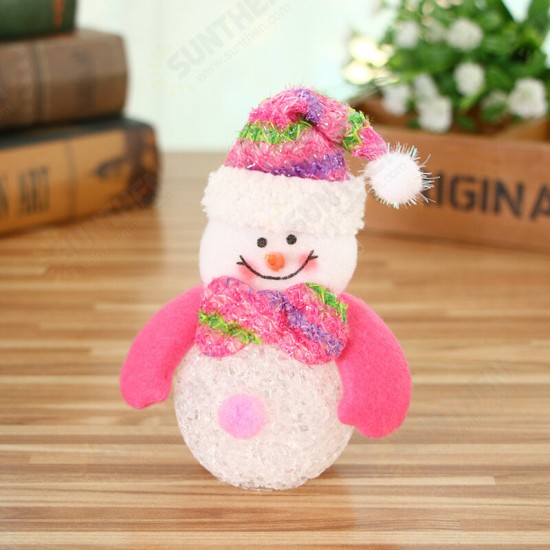 10*12CM Lovely Christmas Luminous Pendant Dolls Santa Claus/Snowman/Bear/elk Christmas Home Decoration