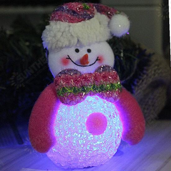 10*12CM Lovely Christmas Luminous Pendant Dolls Santa Claus/Snowman/Bear/elk Christmas Home Decoration