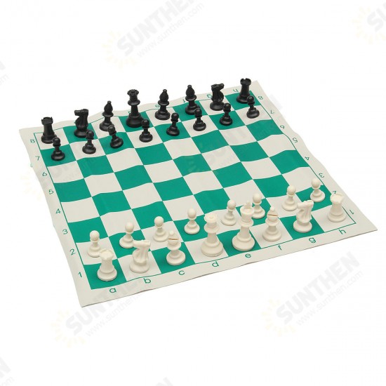 Plastic Gambit Tournament Chess Set Roll-up Mat And Bag Camping Travel Gifts Portable Travelling New Roll Board Chess