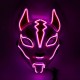 Costume Props Neon Led Luminous Joker Mask Carnival Festival Light Up EL Wire Mask Japanese Fox Mask Halloween Christmas Decor