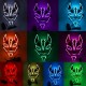 Costume Props Neon Led Luminous Joker Mask Carnival Festival Light Up EL Wire Mask Japanese Fox Mask Halloween Christmas Decor