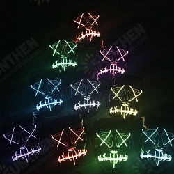 EL Cold Light Mask LED Light Luminous Halloween Mask Cosplay Glow LED Scary EL Wire Light Up Grin Masks Hip-hop Luminous Cross Mask EL Cold Light Mask LED Light Luminous Halloween Mask Cosplay Glow LED Scary EL Wire Light Up Grin Masks Hip-hop Luminous Cross Mask