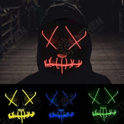 EL Cold Light Mask LED Light Luminous Halloween Mask Cosplay Glow LED Scary EL Wire Light Up Grin Masks Hip-hop Luminous Cross Mask EL Cold Light Mask LED Light Luminous Halloween Mask Cosplay Glow LED Scary EL Wire Light Up Grin Masks Hip-hop Luminous Cross Mask