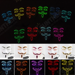 EL Wire 10 Colors Optional Glowing Mask for VENDETTA Halloween Cosplay Party Mask EL Wire 10 Colors Optional Glowing Mask for VENDETTA Halloween Cosplay Party Mask