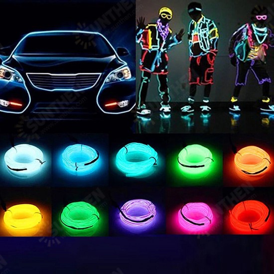 Glow EL Wire Cable LED Neon Halloween Christmas Dance Party DIY Costumes Clothing Luminous Car Light Decoration Clothes Ball Rave 1m/3m/5m