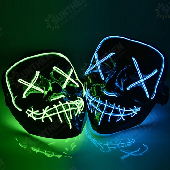 Halloween LED Mask Purge Masks Election Mascara Costume DJ Party Light Up Masks Glow In Dark 10 Colors To Choose