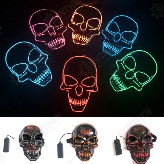 Halloween LED Mask Skull Glowing Mask Cold Light Mask Party EL Mask Light Up Masks Glow In Dark