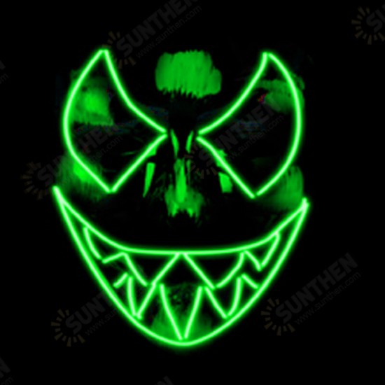 Halloween Luminous Mask LED Scary EL-Wire Mask Light Up Festival Cosplay Costume Supplies Party Mask