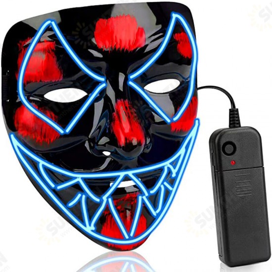 Halloween Luminous Mask LED Scary EL-Wire Mask Light Up Festival Cosplay Costume Supplies Party Mask