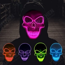 Halloween Skeleton Mask LED Scary EL-Wire Mask Light Up Festival Cosplay Costume Supplies Party Mask