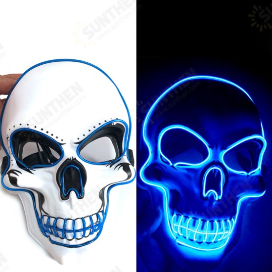 Halloween Skeleton Mask LED Scary EL-Wire Mask Light Up Festival Cosplay Costume Supplies Party Mask