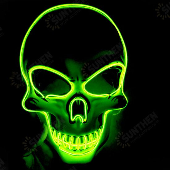 Halloween Skeleton Mask LED Scary EL-Wire Mask Light Up Festival Cosplay Costume Supplies Party Mask