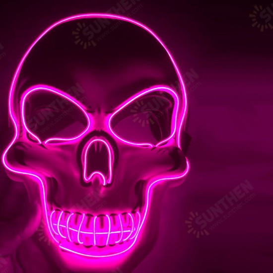 Halloween Skeleton Mask LED Scary EL-Wire Mask Light Up Festival Cosplay Costume Supplies Party Mask