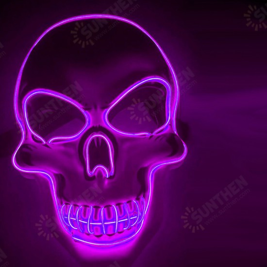 Halloween Skeleton Mask LED Scary EL-Wire Mask Light Up Festival Cosplay Costume Supplies Party Mask