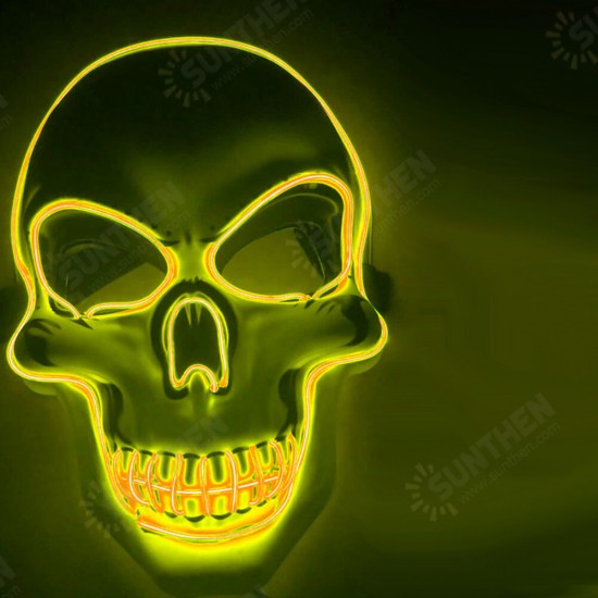 Halloween Skeleton Mask LED Scary EL-Wire Mask Light Up Festival Cosplay Costume Supplies Party Mask