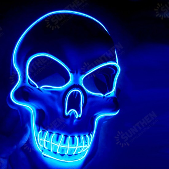 Halloween Skeleton Mask LED Scary EL-Wire Mask Light Up Festival Cosplay Costume Supplies Party Mask