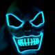 New Clown El Cold Light Glowing LED Fluorescent Mask Halloween Tricky Scary Spoof Horror Glowing Props