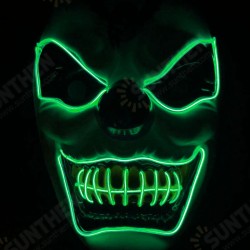 New Clown El Cold Light Glowing LED Fluorescent Mask Halloween Tricky Scary Spoof Horror Glowing Props