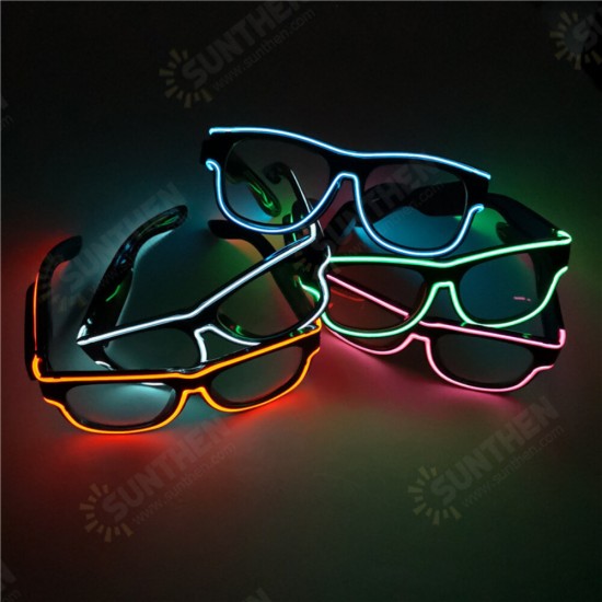 Transparent Lens Glasses Cold Light Luminous LED Luminous Glasses Party Luminous Supplies