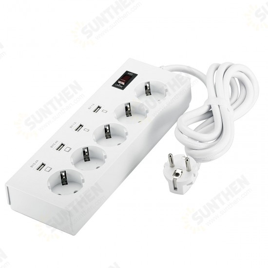 YA-30WS-5AE4U 5 Outlet Power Strip Charger with 4 USB Fast Charging Ports EU Plug