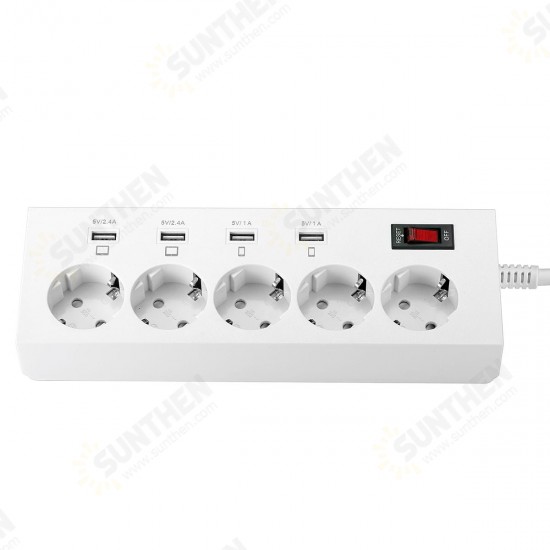 YA-30WS-5AE4U 5 Outlet Power Strip Charger with 4 USB Fast Charging Ports EU Plug