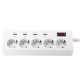 YA-30WS-5AE4U 5 Outlet Power Strip Charger with 4 USB Fast Charging Ports EU Plug