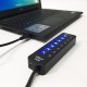 7 Port USB 3.0 Hub Adapter Docking Station 5Gbps Data Transmission With US Plug/EU Plug Power Adapter For Keyboard Mouse U Disk