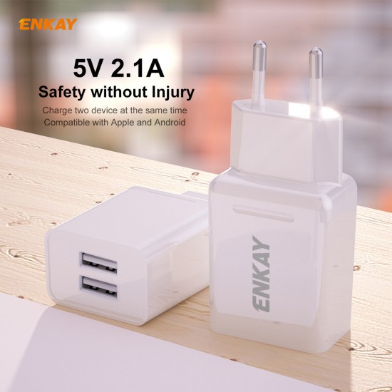 2 USB Ports 5V 2.1A Fast Charging USB Charger with Charging Cable for iPhone 12 for Samsung Galaxy S21 ultra Huawei Mate40 OnePlus 8 Pro