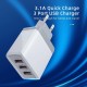 15W QC3.0 3 USB Ports US/EU/UK Plug Fast Charging Charger for Samsung Galaxy S21 Note S20 ultra Huawei Mate40 P50 OnePlus 9 Pro for iPhone 12 Pro Max