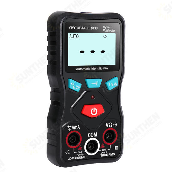 ET8133 Digital Multimeter True RMS 2000 Counts Display Auto Measure Automatic Range Digital Multimeter With NCV Resistance Diode Continuity Test