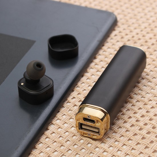 2-in-1 Portable Mini Wireless bluetooth Earphone Headphone With USB Power Bank