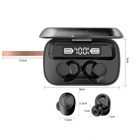 A13 TWS Wireless Earbuds bluetooth 5.0 Waterproof Digital Display In-ear Earphone Flashlight with Portable Charging Case
