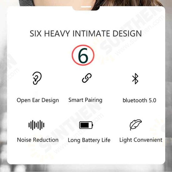 B2 Ultra-light TWS bluetooth 5.0 Butterfly Earphones 12mm Large Driver Noise Reduction Long Endurance Sweatproof Sports Headphones