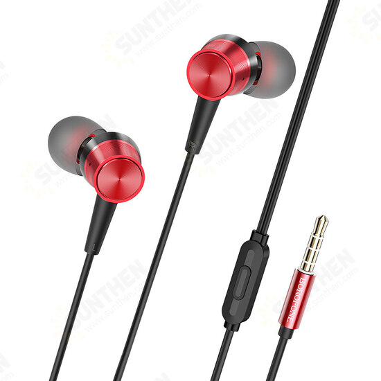 BM52 Wire-controlled Headset Portable In-ear Sports Stereo Hifi Headphones with Mic