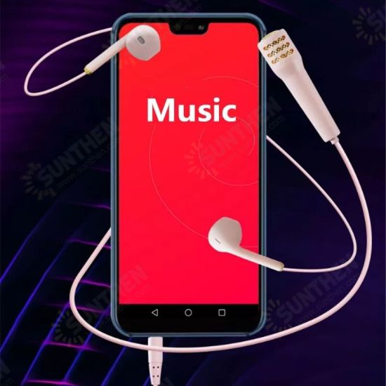 1.2m Length 3.5mm Plug Singing Earphone Microphone Practice Singing Artifact Live Broadcast Shocking Sound Wired Earpiece Earbud