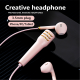 1.2m Length 3.5mm Plug Singing Earphone Microphone Practice Singing Artifact Live Broadcast Shocking Sound Wired Earpiece Earbud